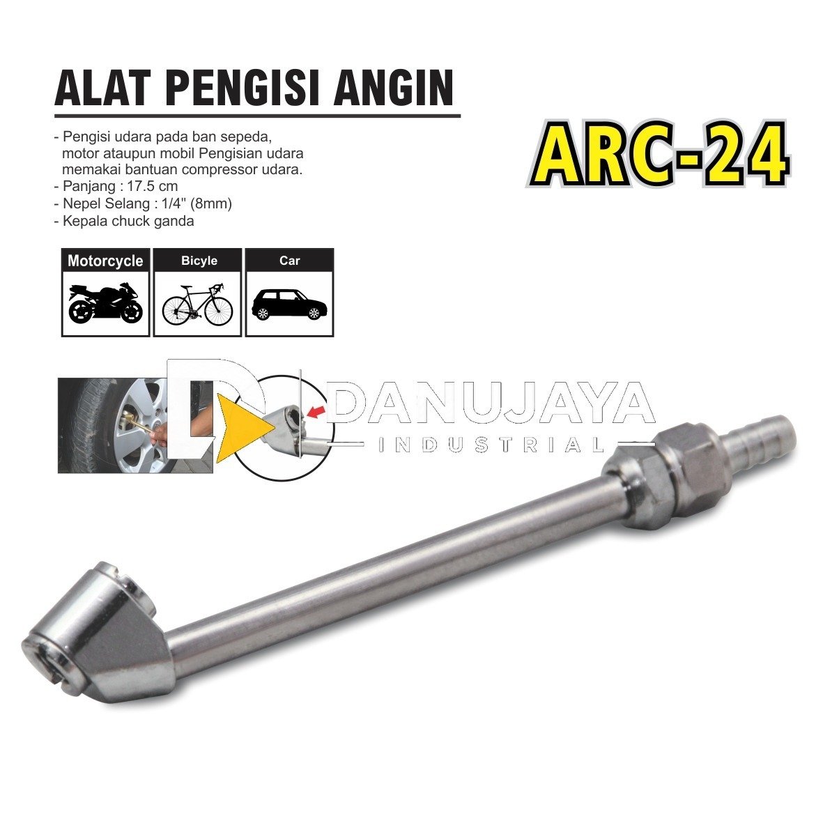 AIR CHUCK / ALAT PENGISI ANGIN BAN PENDEK ARC-24 MERK ALDO