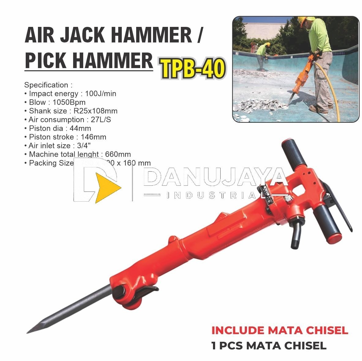 AIR JACK HAMMER TPB SERIES / PICK HAMMER SERIES / BOBOK BETON ANGIN / HAMMER BETON MESIN BOR BOBOK ANGIN / MESIN BOBOK PAKAI ANGIN MERK ALDO