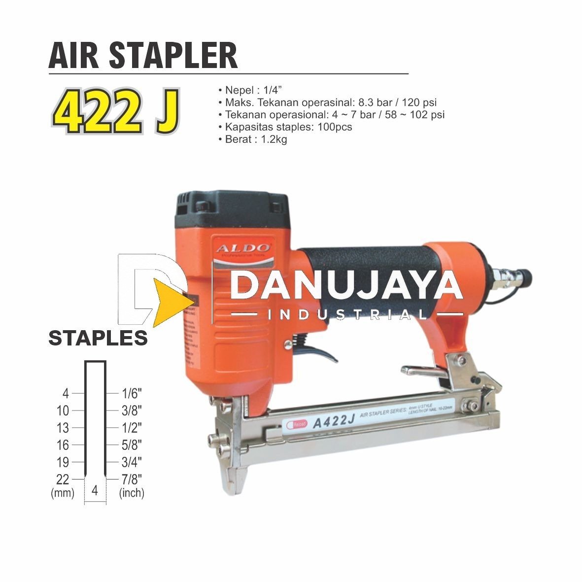 AIR STAPLER SERIES / PAKU STAPLER PAKAI ANGIN / PAKU TEMBAK STAPLER ANGIN / AIR STAPLER PAKAI ANGIN / AIR STAPLER PNEUMATIC MERK ALDO