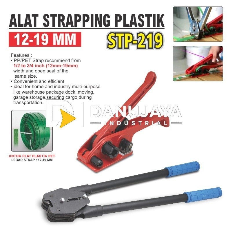 ALAT STRAPPING PLASTIK 12-19 MM STP-219 / ALAT PACKING TOOL UNTUK PLAT PLASTIK PET LEBAR STRAP : 12-19 MM / HAND STRAPPING TOOL MERK ALDO