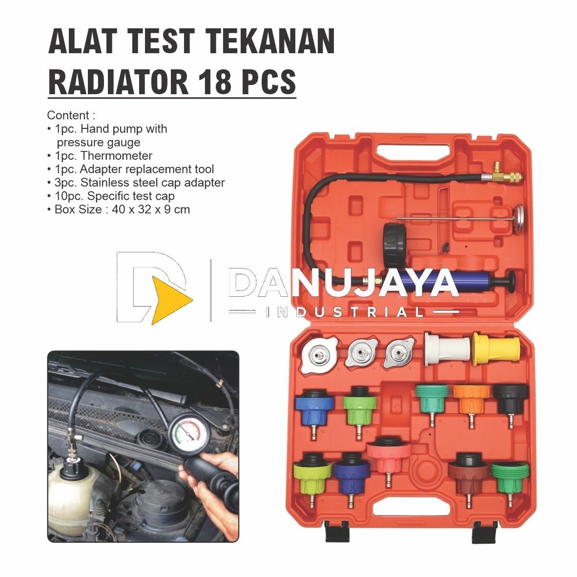 ALAT TEST TEKANAN RADIATOR / WATER COOLING SYSTEM RADIATOR LEAKAGE TESTER / UNIVERSAL MOBIL TANGKI DETEKSI KEBOCORAN DETEKTOR MERK ALDO
