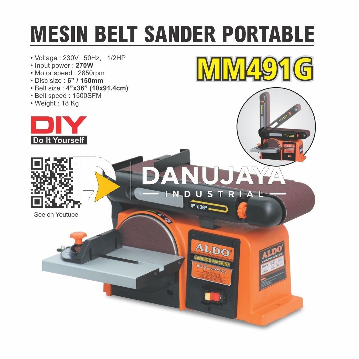 Amplas Belt 4" Untuk Mesin Belt Sander Portable Type : MM491G