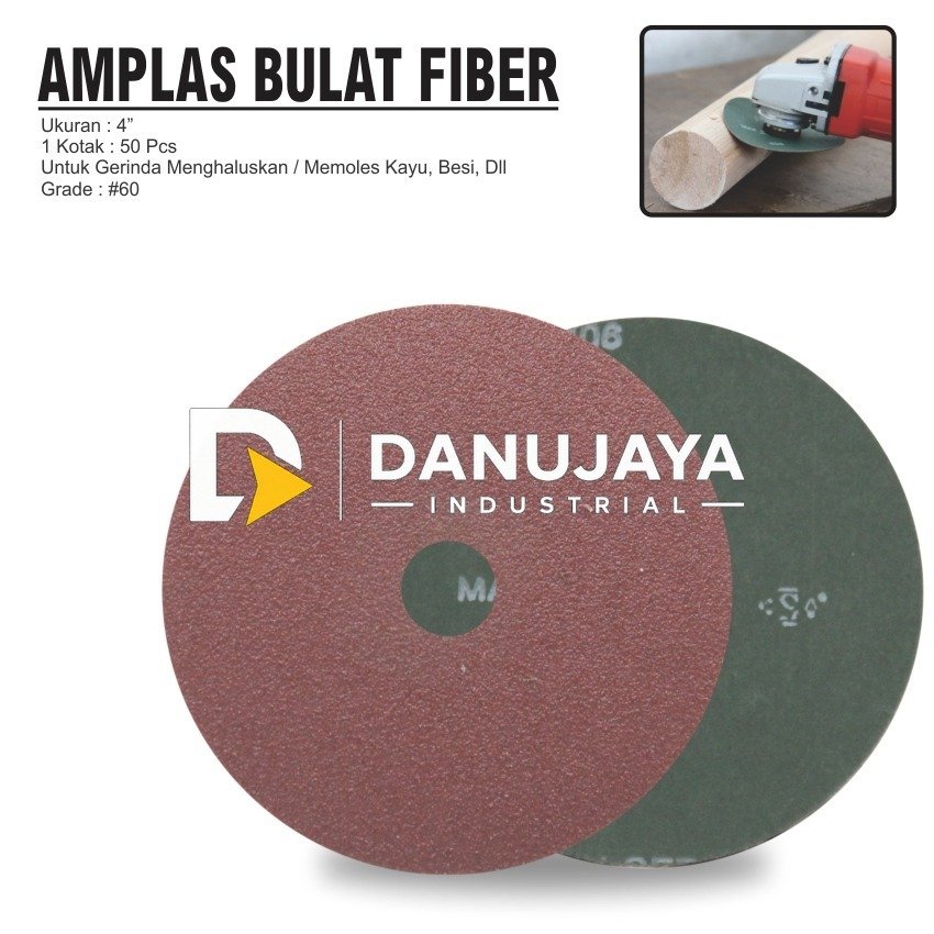 AMPLAS BULAT FIBER 4" / FIBER DISC / FIBRE DISC MERK ALDO