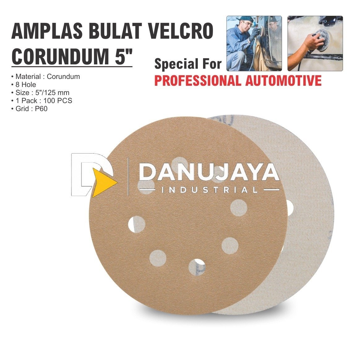 AMPLAS BULAT VELCRO CORUNDUM 5" MERK ALDO