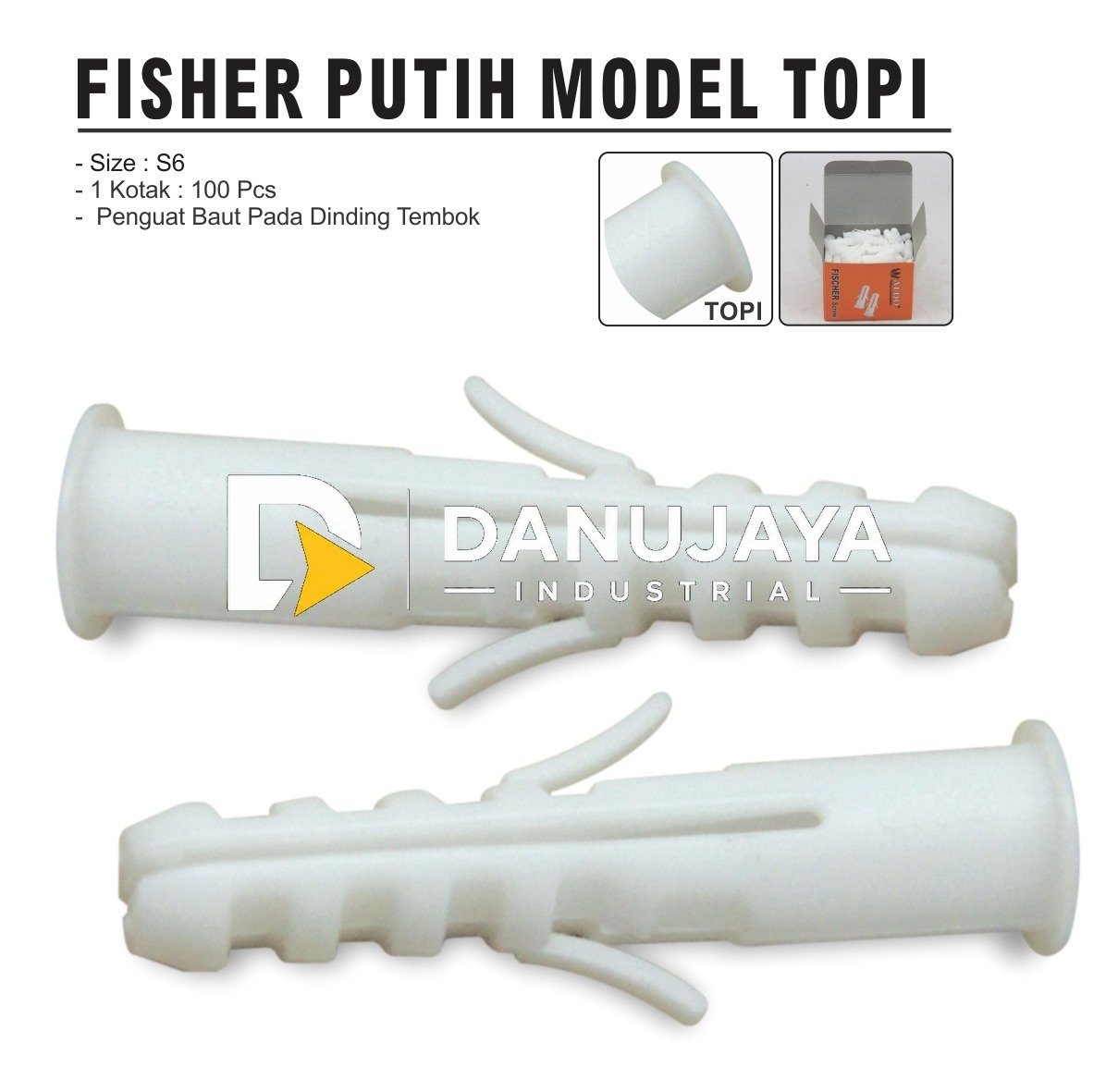 ANCHOR PUTIH MODEL TOPI / PENGUAT ANCHOR LUBANG DINDING PUTIH MODEL TOPI ALDO