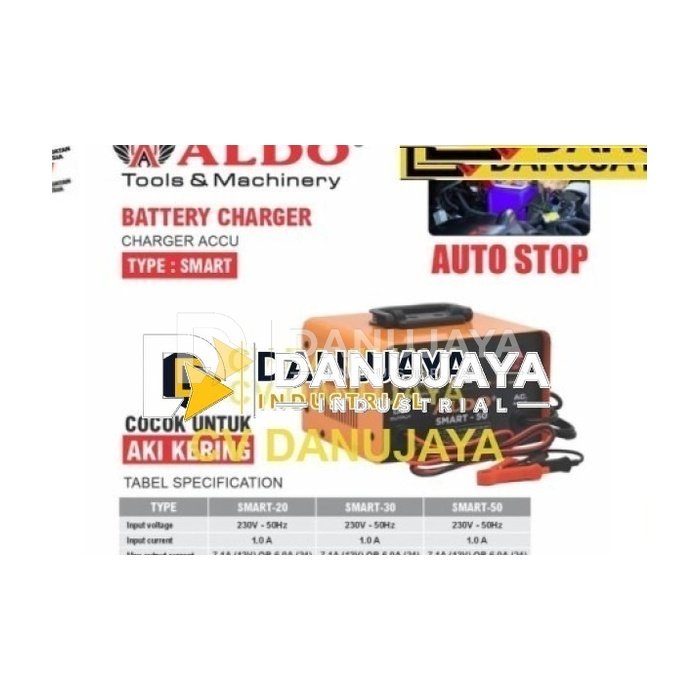 BATTERY CHARGER SMART / ALAT CAS AKI / BATTERY CAS AKI / CHARGER ACCU / BATTERY CHARGER TYPE : SMART MERK ALDO