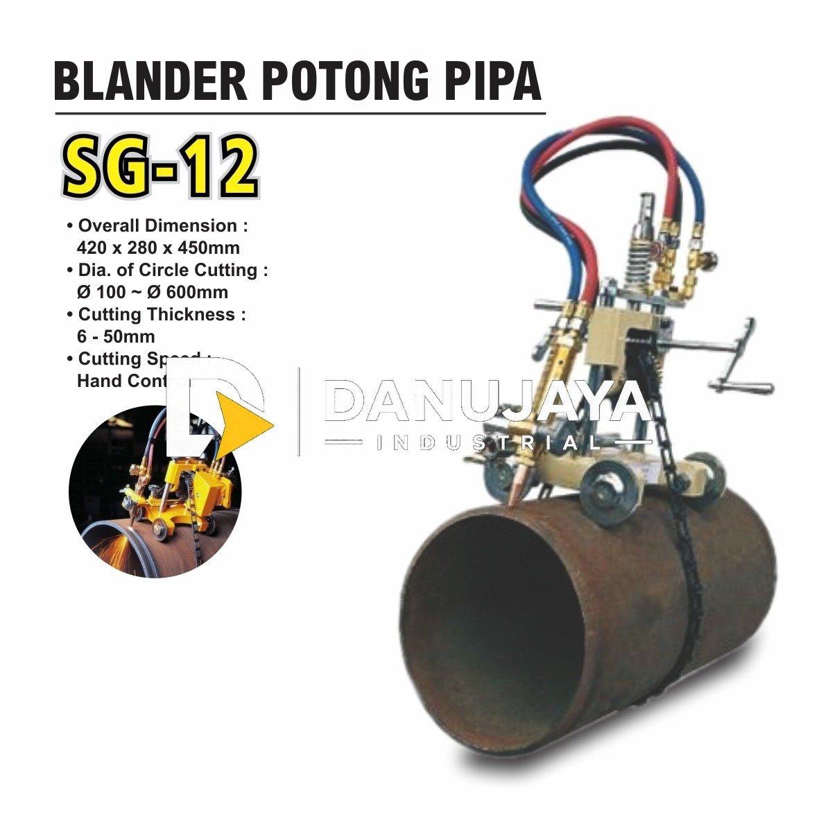 BLANDER POTONG PIPA SG-12 / GAS CUTTING MACHINE MERK ALDO