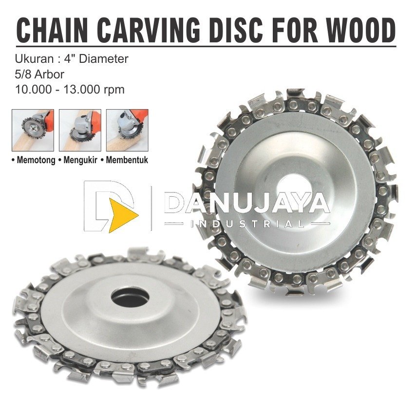 CHAIN CARVING DISC 4" CD101 / MATA GERGAJI RANTAI DISGRINDA / WOOD CARVING DISC / MATA GERINDA POTONG KAYU MERK ALDO