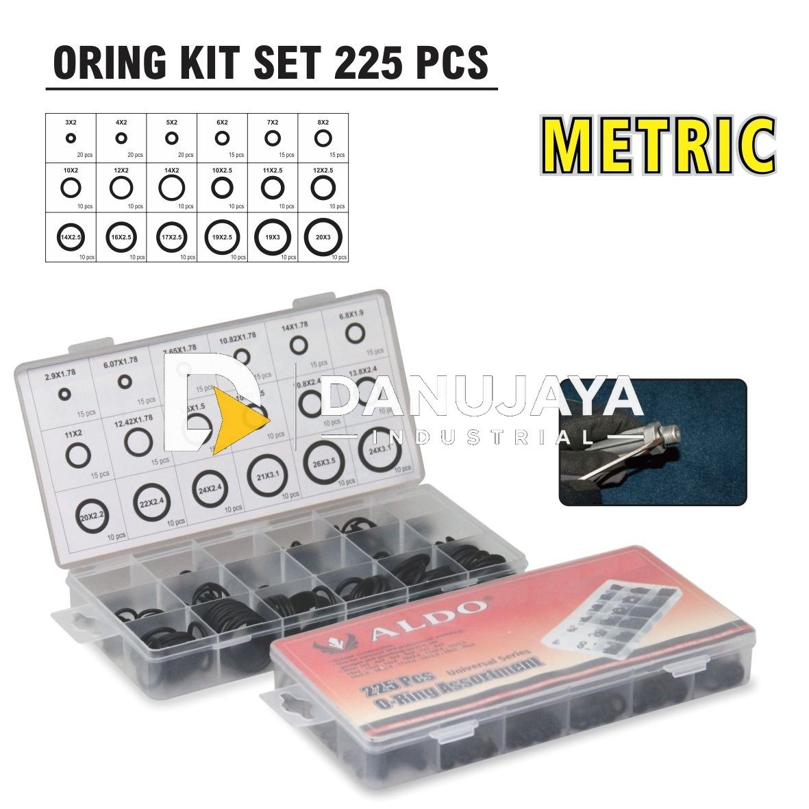 COLLET CHUK KIT ER SERIES / COLLET CHUCK KIT SET ER / AKSESORIS ALAT POTONG PEMAHAT LATHE / SET KIT KLEM CHUCK MERK ALDO