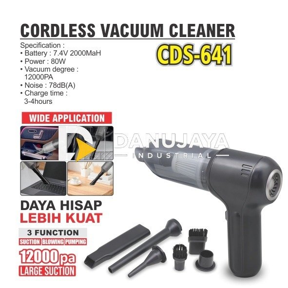 CORDLESS VACUUM CLEANER CDS-641 / 3 IN 1 CORDLESS VACUUM CLEANER / MESIN VACUUM CLEANER BATERAI MERK ALDO