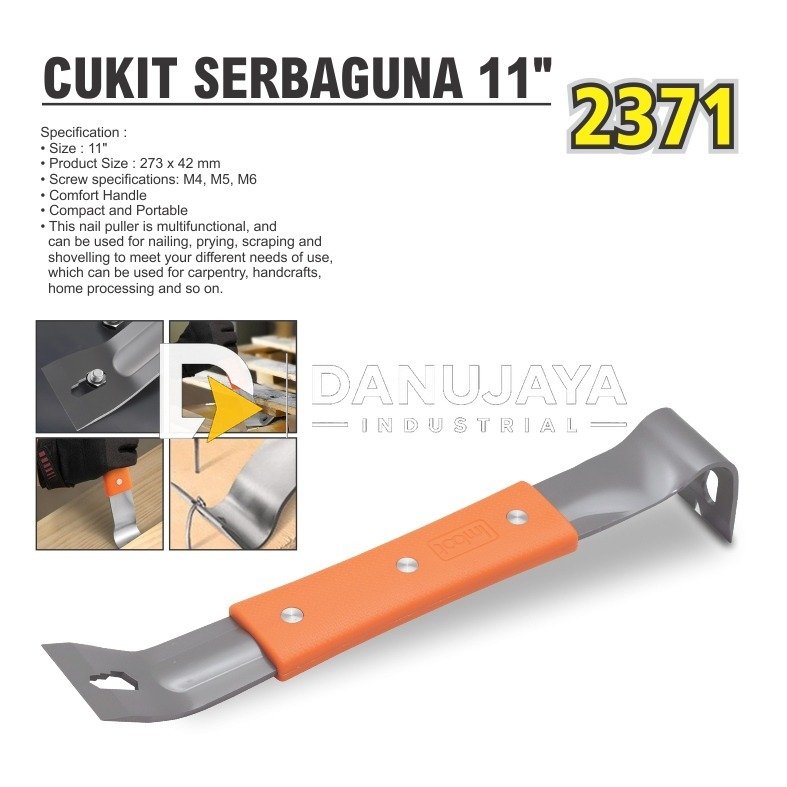CUKIT SERBAGUNA 11" 2371 / MULTIFUNCTIONAL CROWBAR / ALAT CUNGKIT BAUT PAKU 11 INCH MERK ALDO