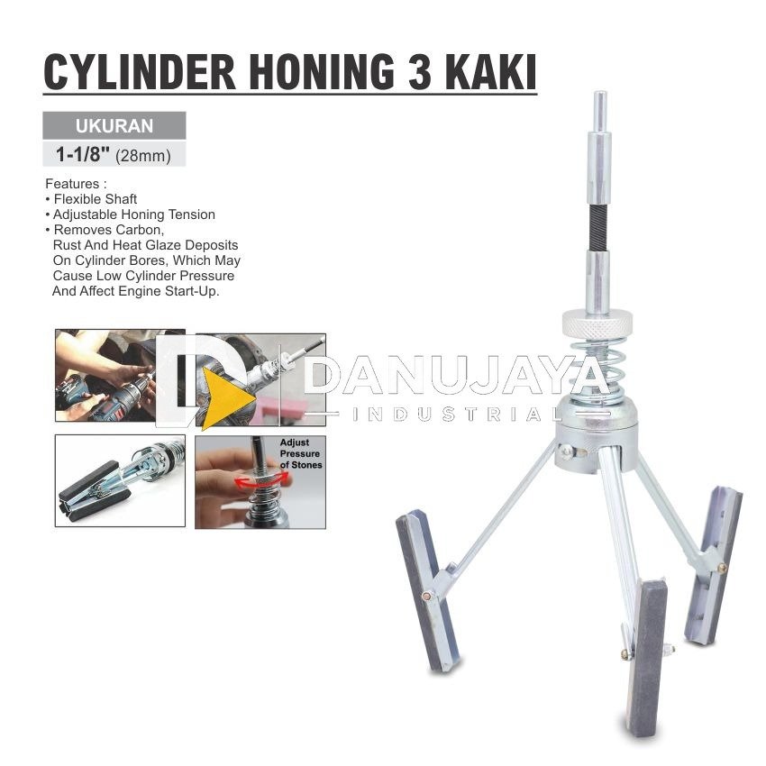 CYLINDER HONING 3 KAKI / PISTON CYLINDER HONE / ALAT HON SILINDER PISTON REM / ENGINE HONE CYLINDER MERK ALDO