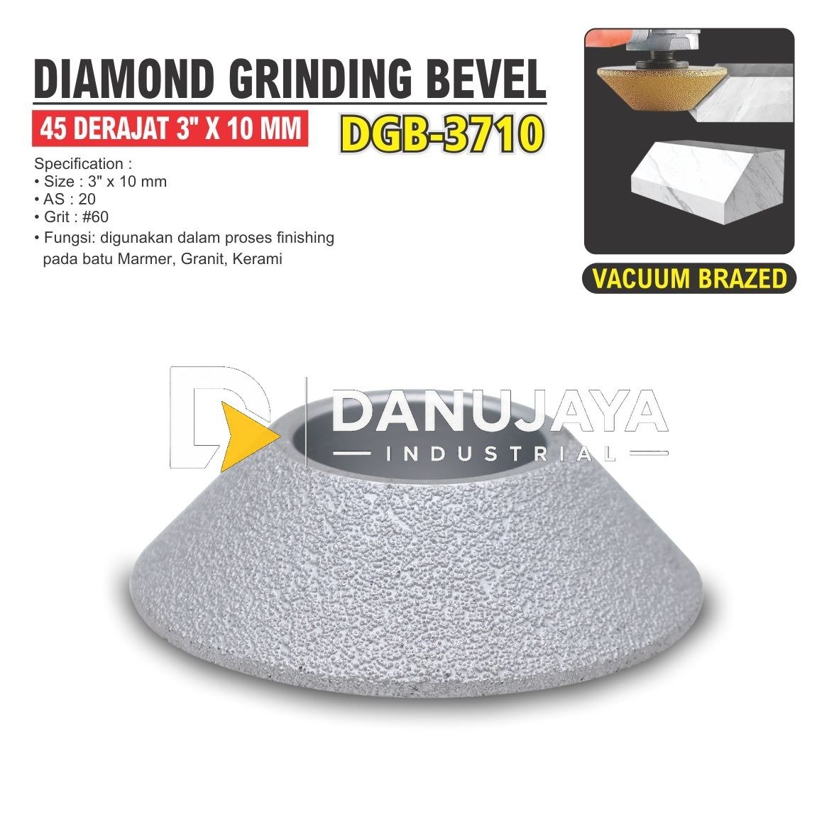DIAMOND GRINDING BEVEL 3" 45 DERAJAT / MATA GRINDING BEVEL / MATA GERINDA PINGUL / MATA PROFIL GRANIT MERK ALDO