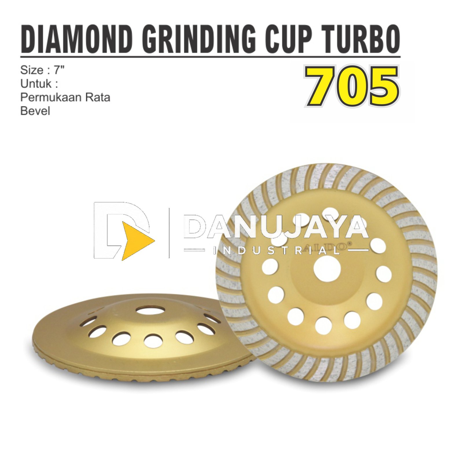 DIAMOND GRINDING CUP 7" TURBO 705 / MATA GERINDA POLES BETON MERK ALDO