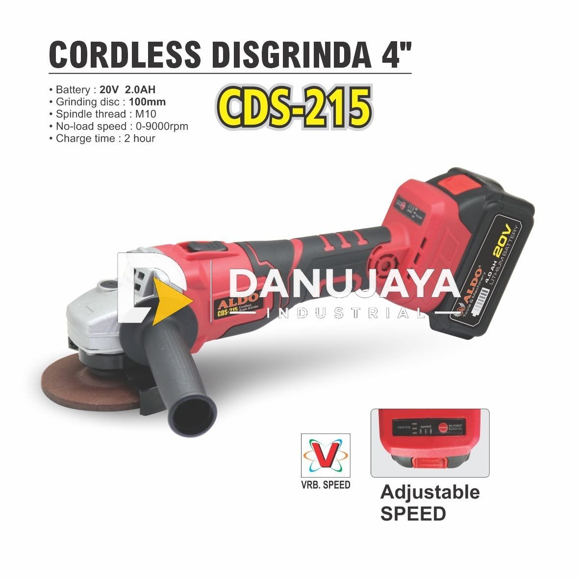 Disgrinda Baterai / Cordless Disgrinda 4" Type : CDS-215 Merk ALDO