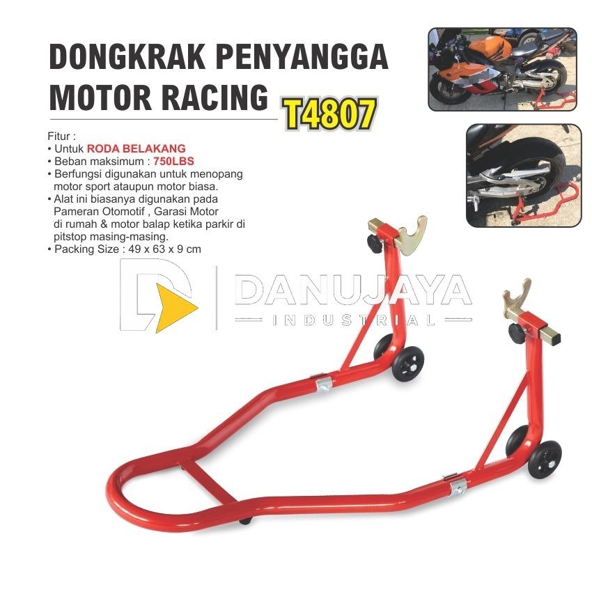 DONGKRAK PENYANGGA MOTOR RACING T-4807 / MOTORCYLE SUPPORT STAND / STANDART PADDOCK BELAKANG / STAND PEDOK MOTOR BELAKANG MERK ALDO