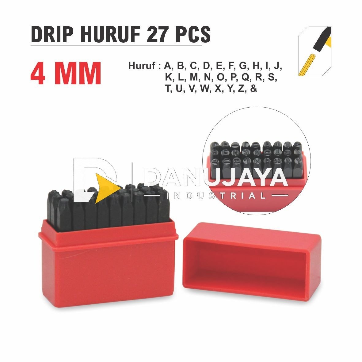 DRIP HURUF 27 PCS - 6 MM LETTER PUNC SET