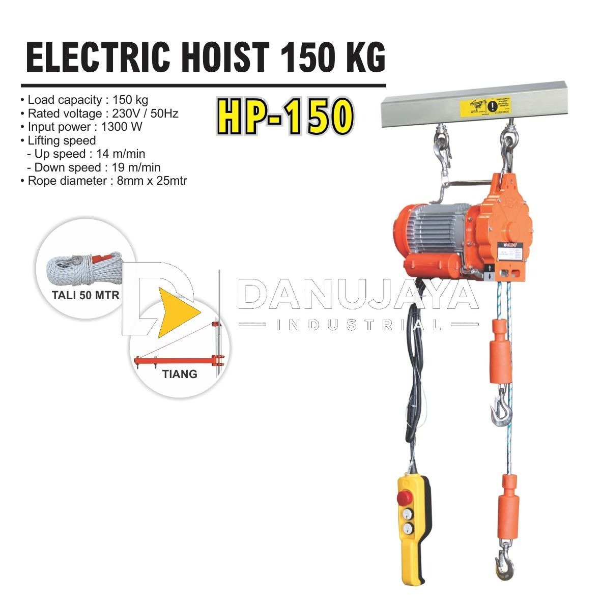 ELECTRIC HOIST 150KG HP-150 / KATROL ELEKTRIK ALDO