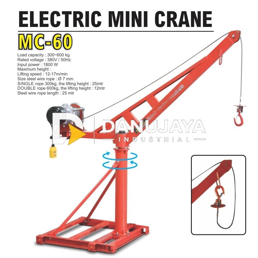 ELECTRIC MINI CRANE 600 KG TYPE : MC- 60 MERK ALDO