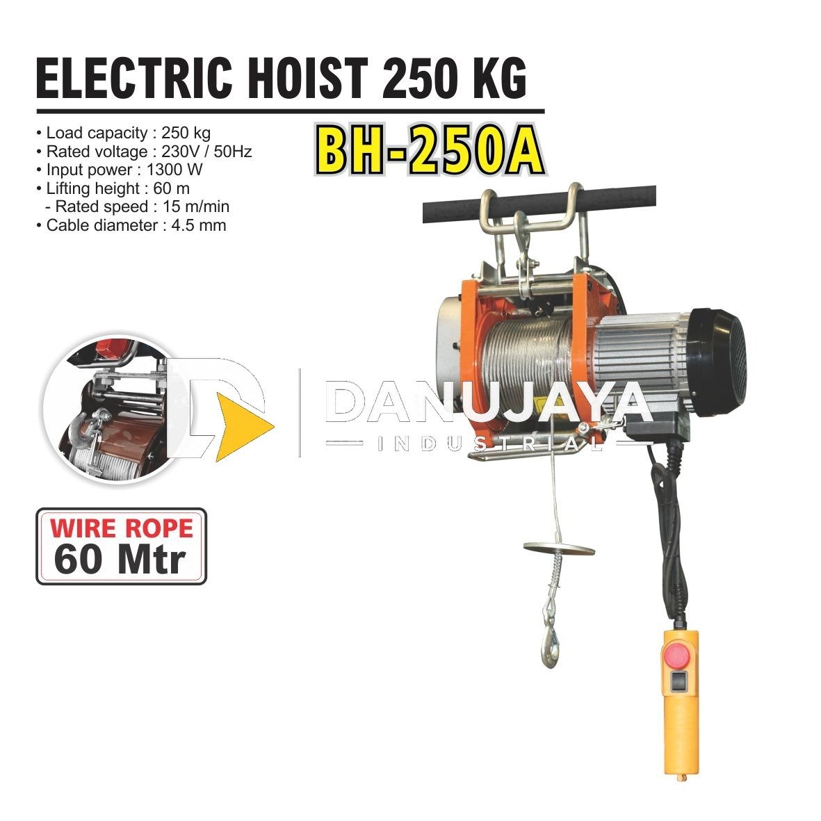 ELEKTRIK HOIST / KATROL ELEKTRIK 250 KG BH-250A ALDO