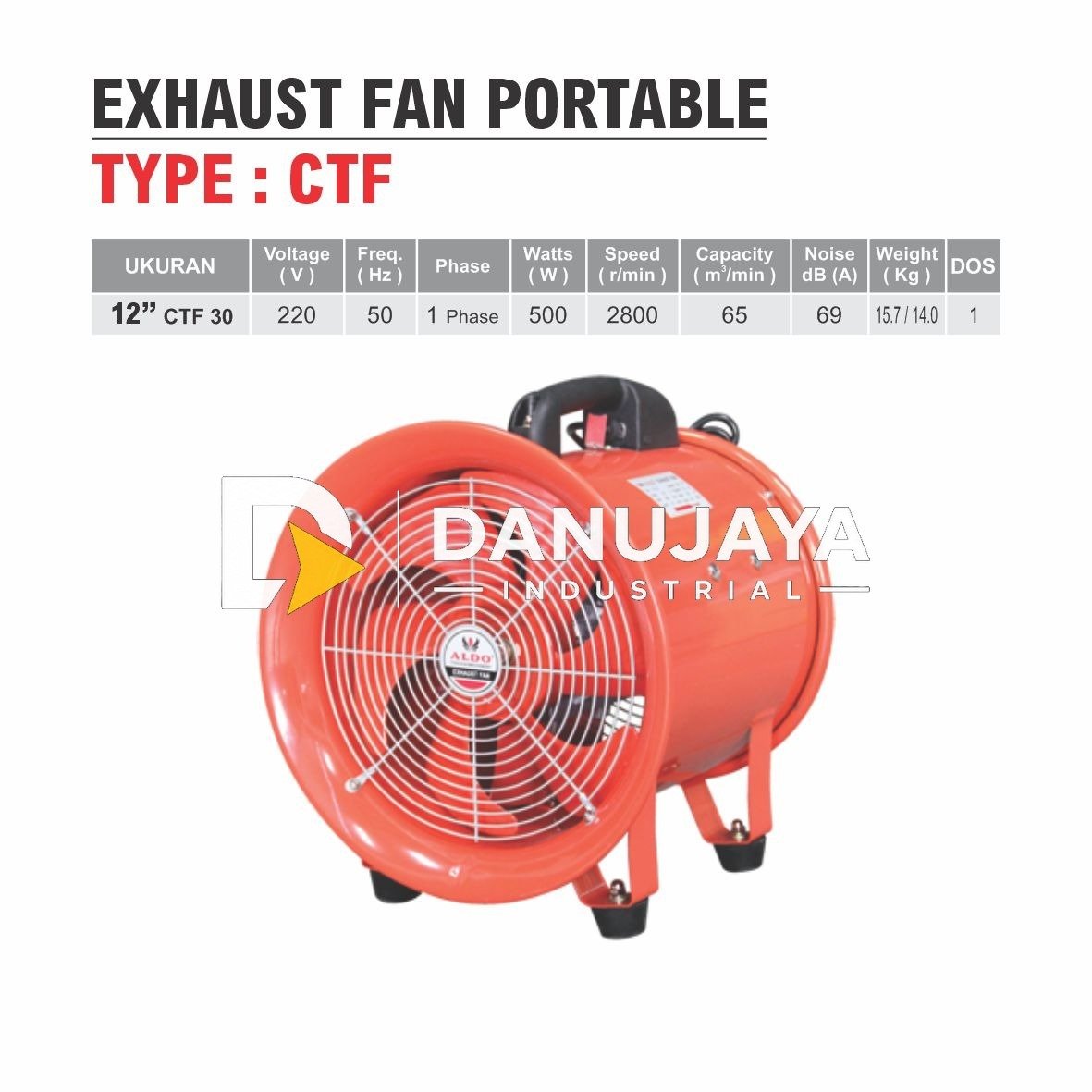 EXHAUST FAN PORTABLE / KIPAS BLOWER 12" CTF- 30 ALDO