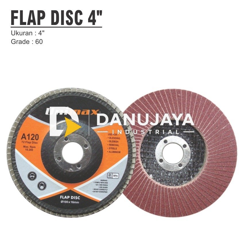 FLAP DISC FOR ANGELE GRINDER / AMPLAS SUSUN 4" UNIMAX