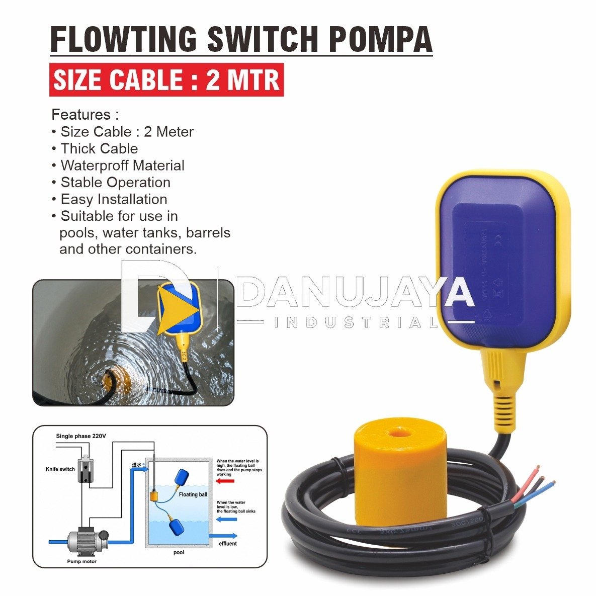 FLOWTING SWITCH POMPA / FLOATING SWITCH POMPA / WATERPUMP FLOATING SWITCH / PELAMPUNG SENSOR / RADAR PELAMPUNG AIR