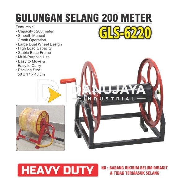 GULUNGAN SELANG 200 MTR GLS-6220 HEAVY DUTY / HOSE WINCH HEAVY DUTY GULUNGAN SELANG HEAVY DUTY MERK ALDO