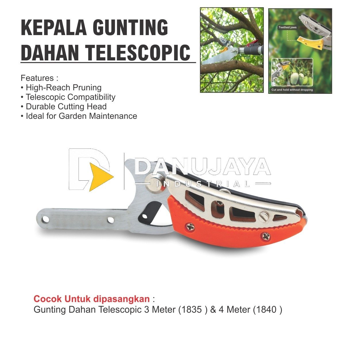 GUNTING DAHAN TELESKOPIK / GALAH TONGKAT PEMOTONG GERGAJI GUNTING DAHAN / TELESCOPIC TREE POLE PRUNER MERK / ALAT POTONG GERGAJAI GUNTING DAHAN UNTUK POHON TINGGI MERK ALDO