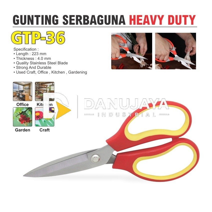 GUNTING SERBAGUNA HEAVY DUTY GTP - 36 / MULTIPURPOSE SCISSOR ALDO