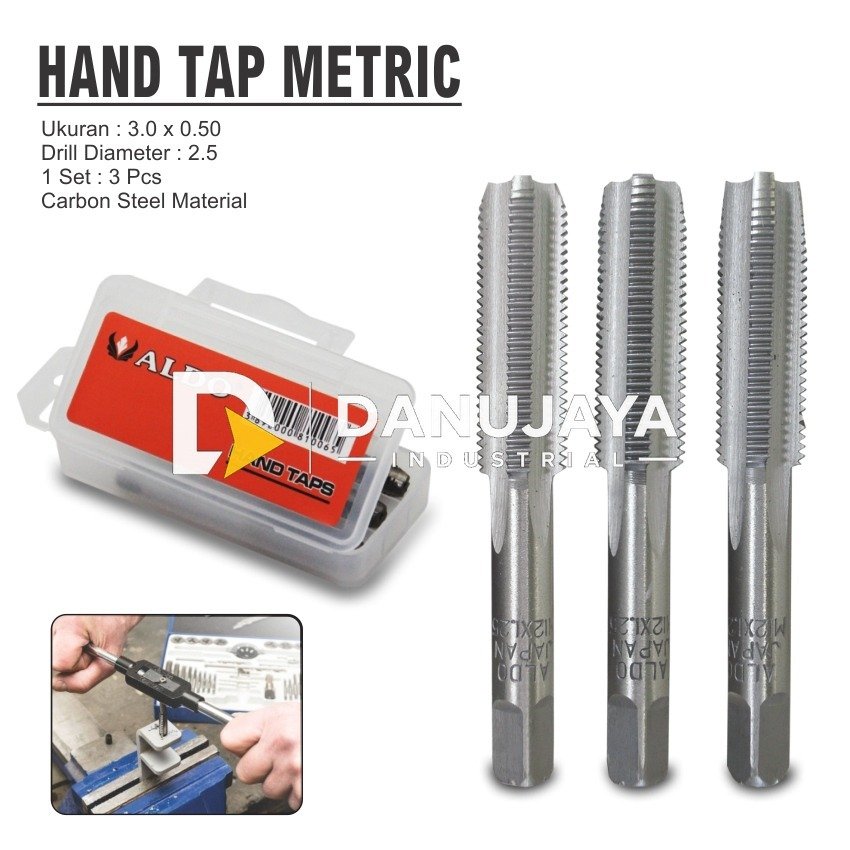 HAND TAP METRIC / ALAT PEMBUAT / PELUBANG DRAT ULIR MERK ALDO