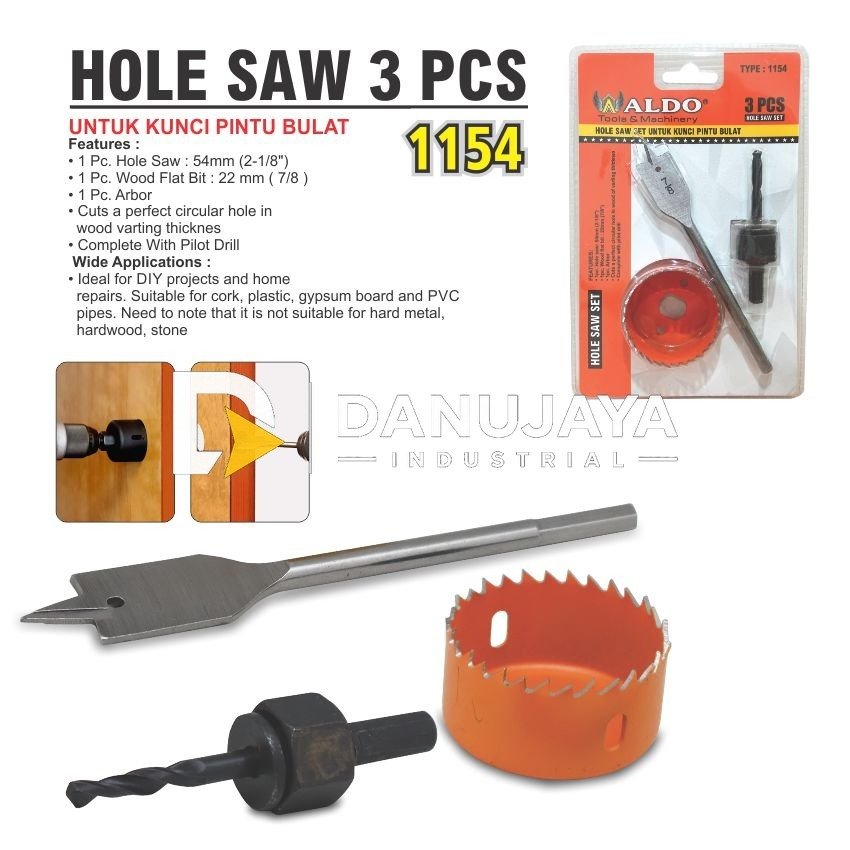 HOLE SAW / MATA BOR LUBANG KUNCI PINTU BULAT 2 PCS TYPE : 412 ALDO