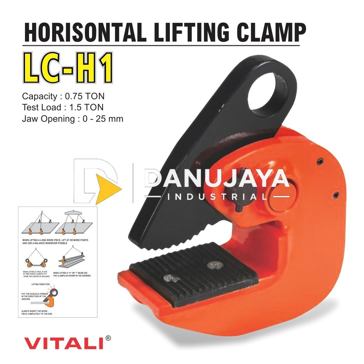 HORISONTAL LIFTING / CATOK ANGKAT PLAT LC-H1 HORISONTAL 0,75 TON ALDO