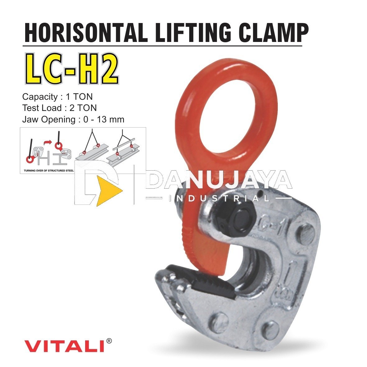 HORISONTAL LIFTING / CATOK ANGKAT PLAT LC-H2 HORISONTAL 2 TON ALDO