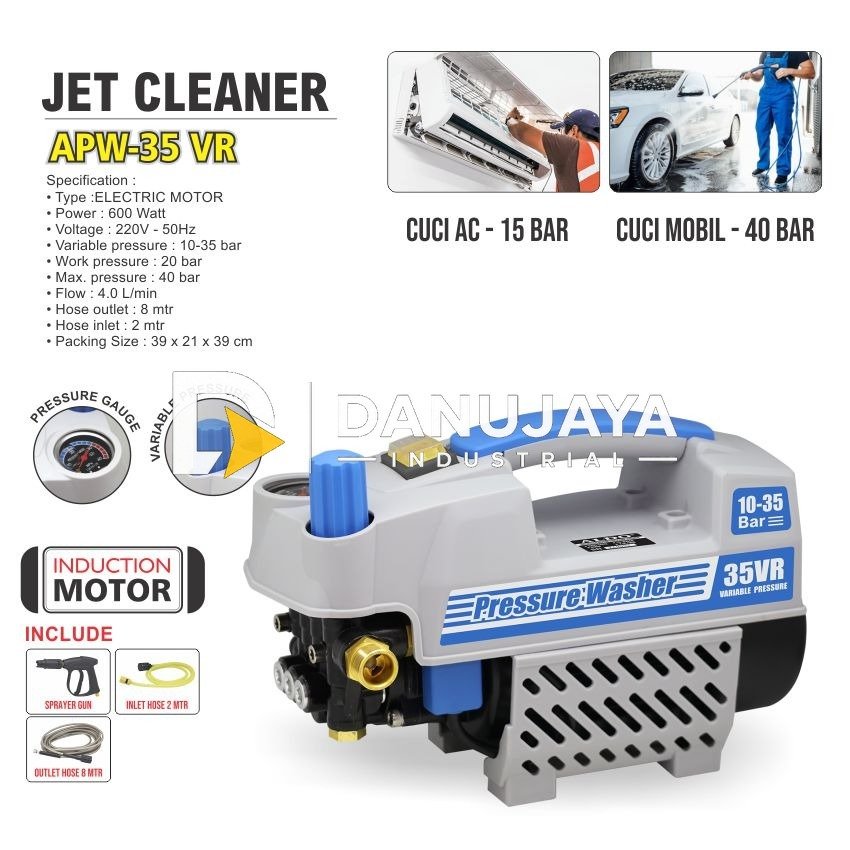 JET CLEANER APW-35 VR / MESIN CUCI MOTOR DAN MOBIL / MESIN JET CLEANER / ALAT CUCI MOTOR DAN MOBIL / STEAM CUCI MOTOR DAN MOBIL MERK ALDO
