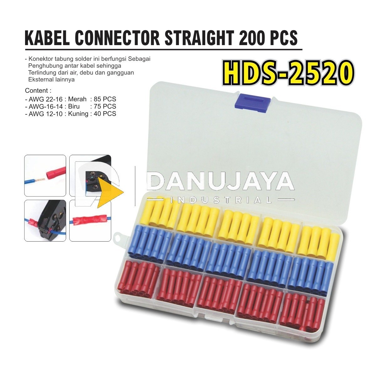 KABEL KONEKTOR STRAIGHT 200 PCS TYPE HDS-2520 MERK ALDO
