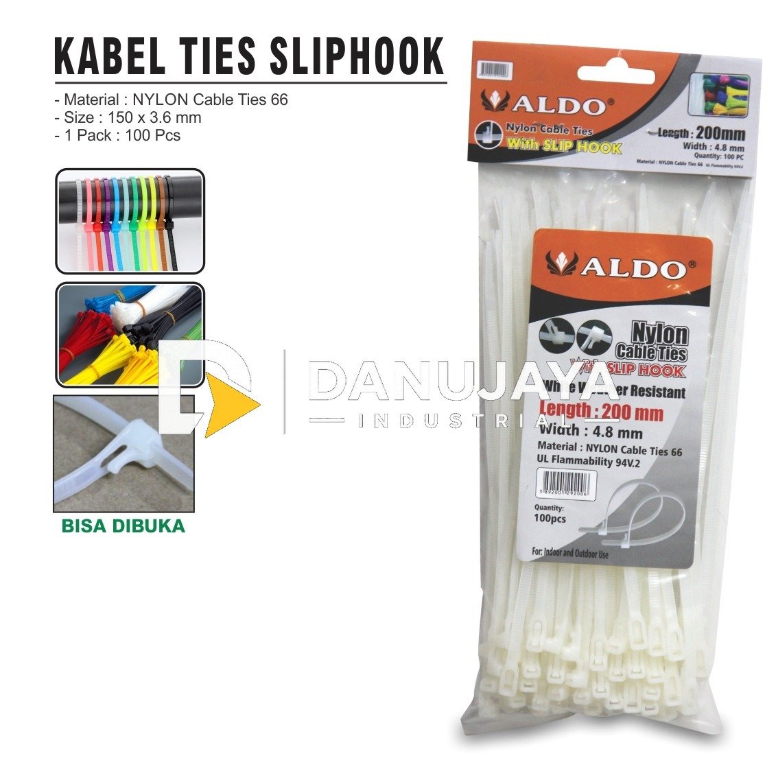 KABEL TIES SLIP HOOK MERK ALDO