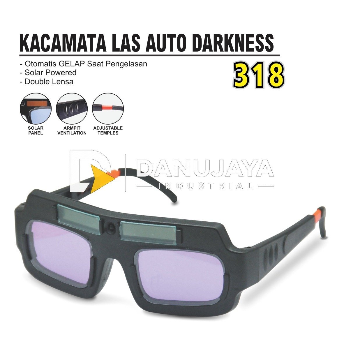 KACAMATA LAS AUTO DARKNESS DOUBLE LENSA TYPE 318 MERK ALDO