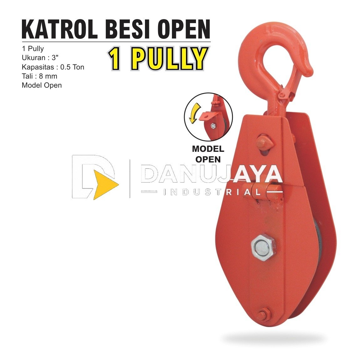 KATROL BESI ORANGE OPEN 1 PULLEY MERK ALDO