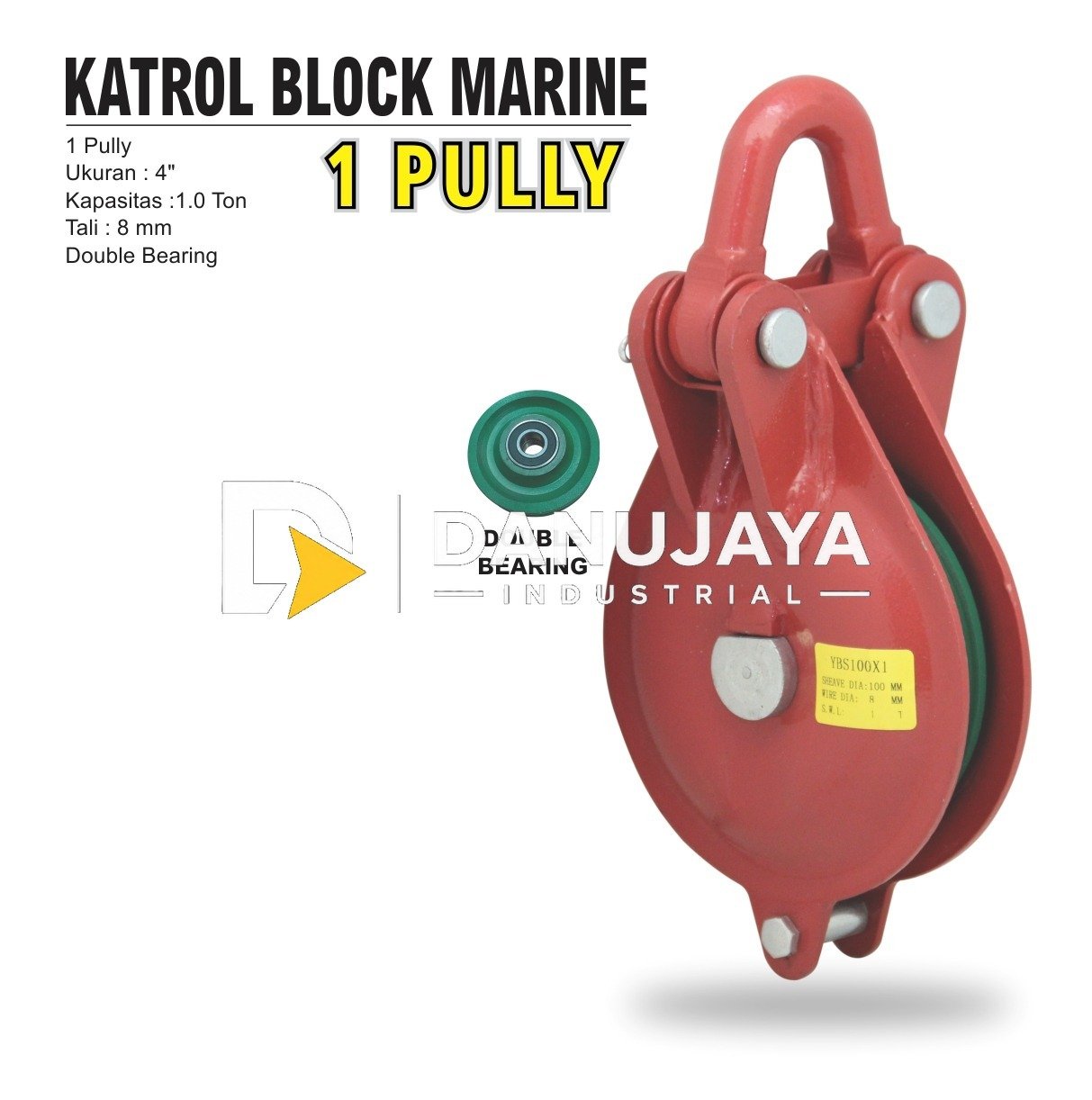 KATROL BLOCK MARINE 1 PULLEY MERK ALDO