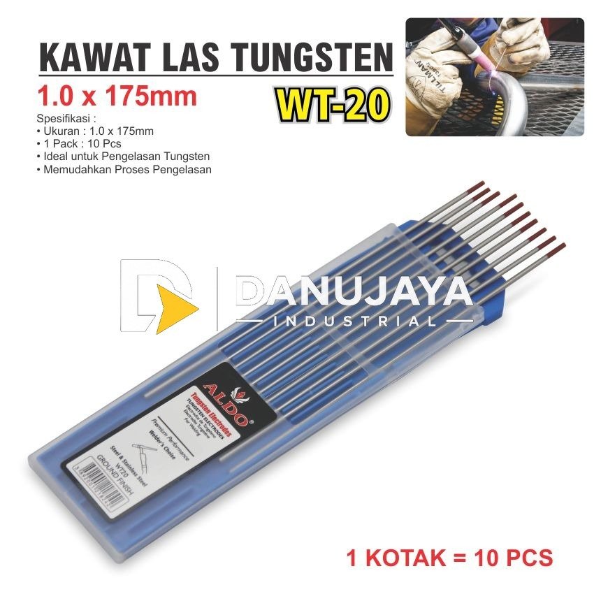 KAWAT LAS TUNGSTEN WT 20 / TUNGSTEN WIRE / TUNGSTEN ELECTRODES / JARUM KAWAT LAS ARGON MERK ALDO