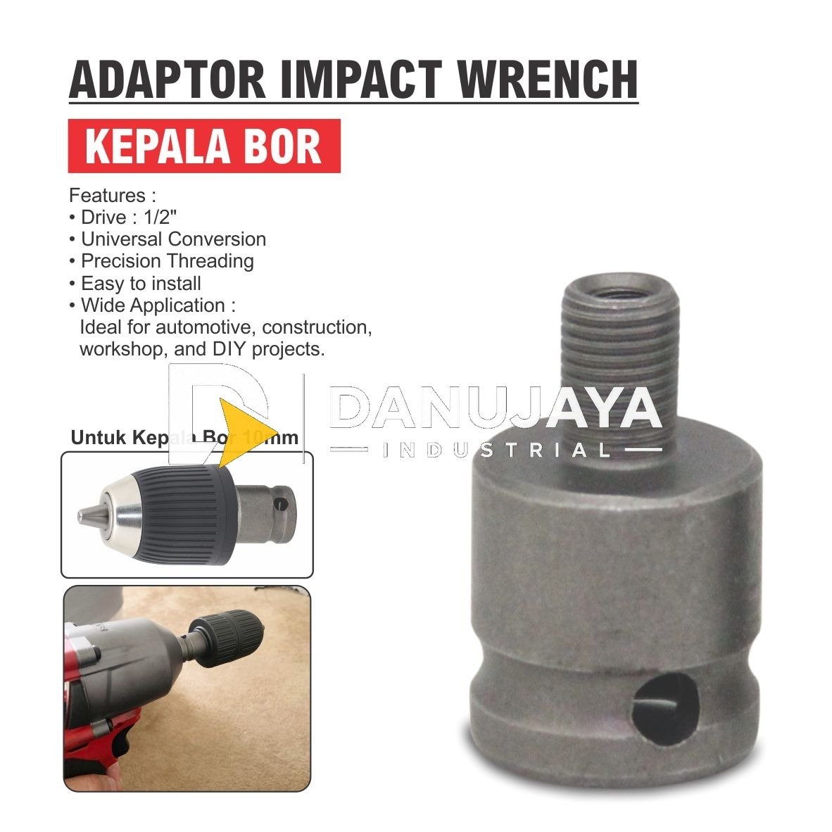 KEPALA BOR KEY LESS 6117 ALL METAL RED LINE / KEYLESS DRILL CHUCK RED LINE MERK ALDO