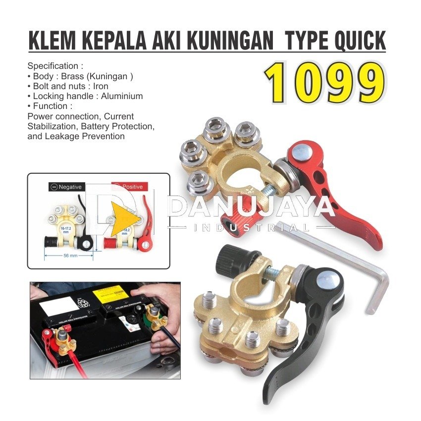 KLEM KEPALA AKI KUNINGAN TYPE QUICK 1099 /QUICK RELEASE BATTERY CLAMP