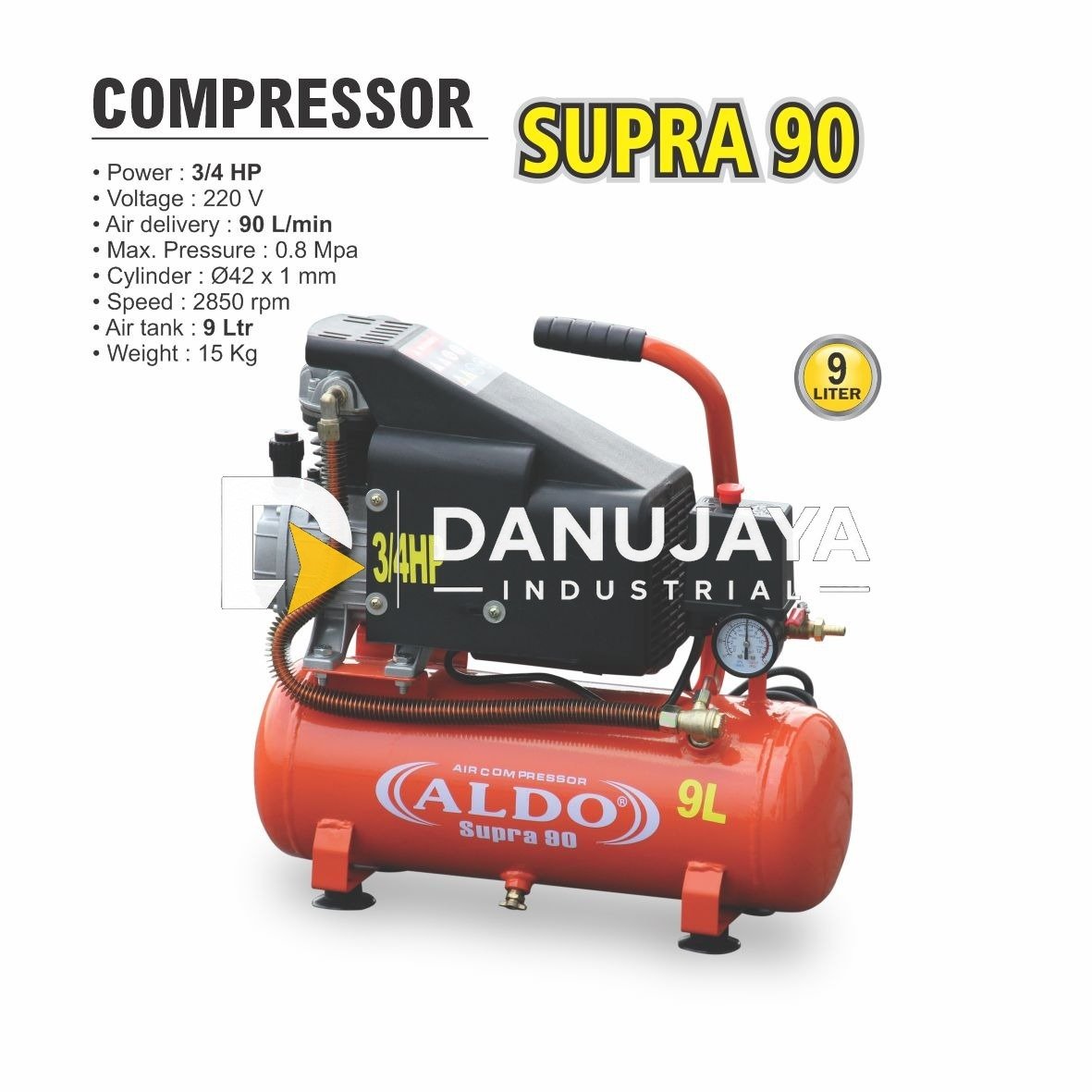 KOMPRESOR / COMPRESOR ANGIN 3/4 HP 9 LTR SUPRA 90