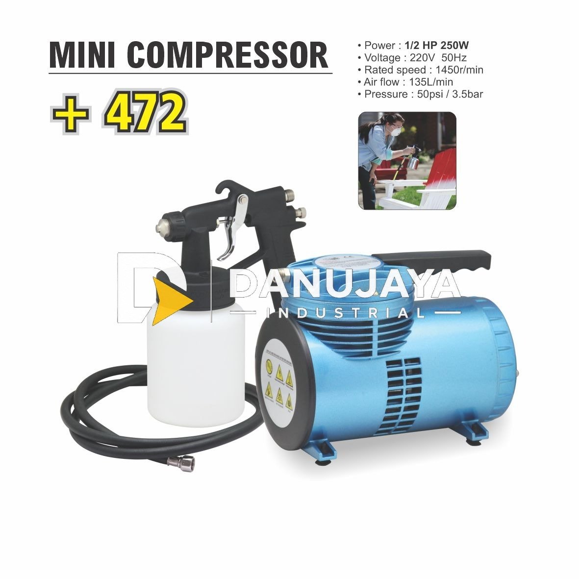 KOMPRESOR / COMPRESOR ANGIN MINI + BOTOL SPED 472 MERK ALDO