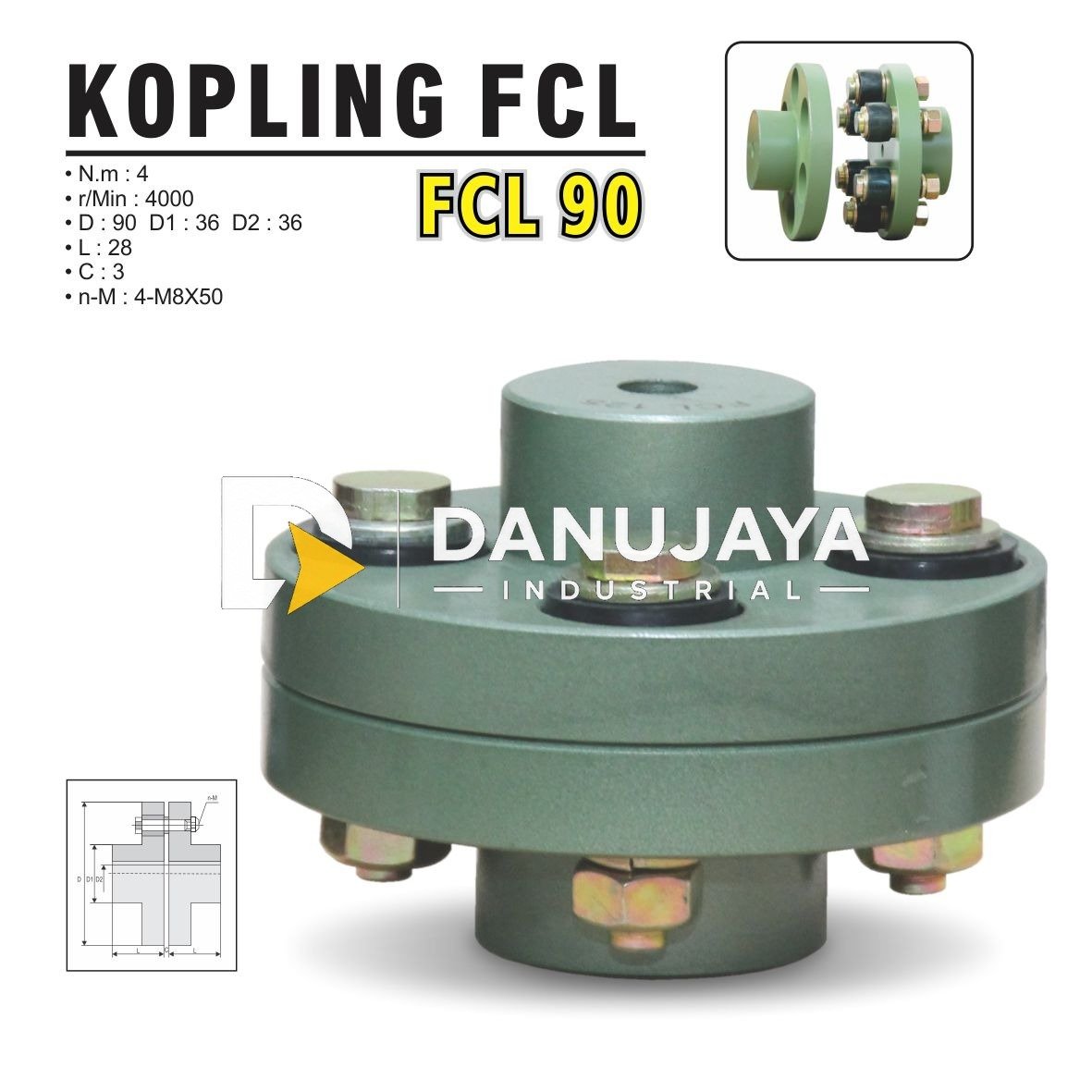 KOPLING FCL / COUPLING / SAMBUNGAN DINAMO / CONNECTING MERK ALDO