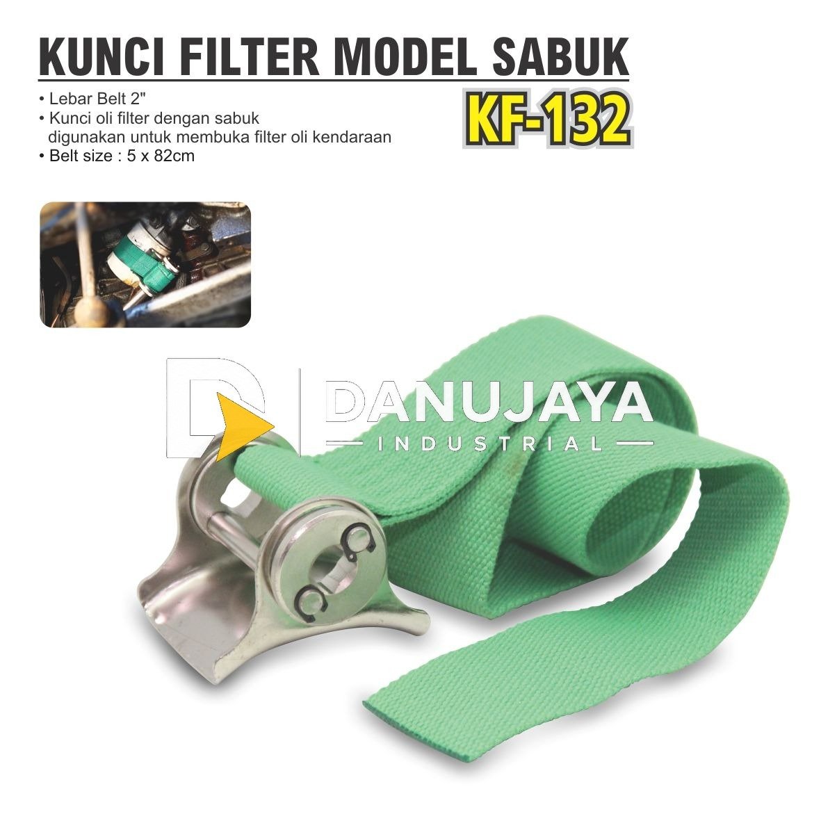 KUNCI FILTER MODEL SABUK / ALAT PEMBUKA FILTER OLI TYPE : KF - 132