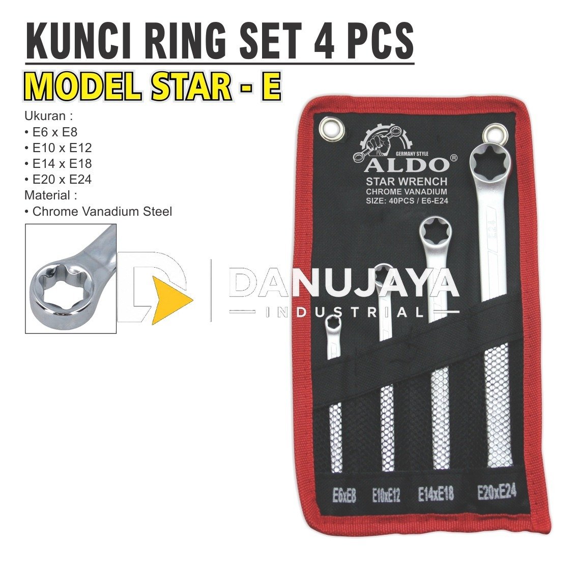 KUNCI L 9 PCS BINTANG EXTRA PANJANG 098BT STAR MERK ALDO