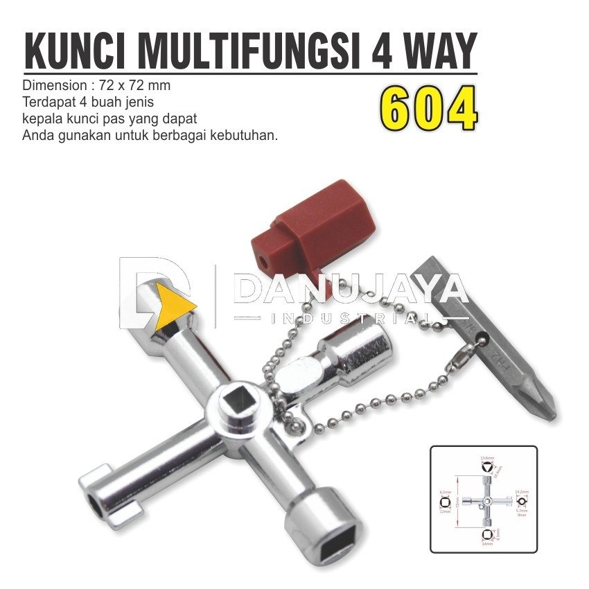 Kunci Multifungsi 4 Way Type : 604 Merk Aldo