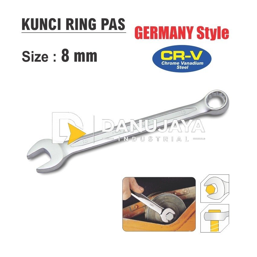 KUNCI RING PAS GERMANY STYLE / COMBINATION WRENCH 8 MM - 18 MM ALDO